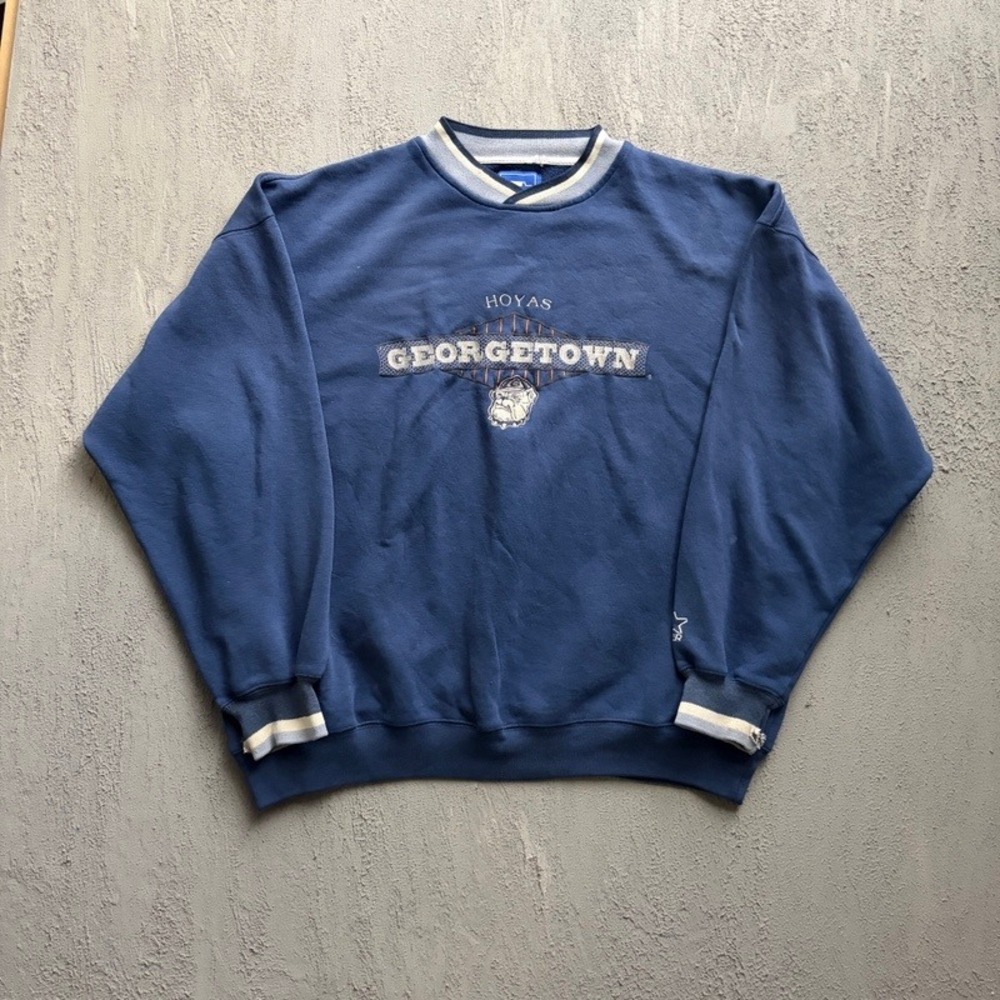 Vintage Georgetown Hoyas Sweatshirt XXL Blue 1990s Starter NCAA